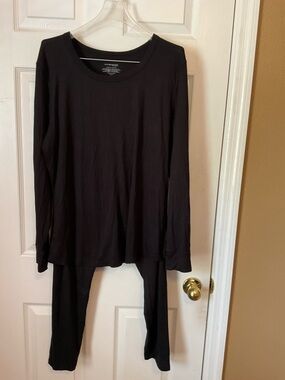 Cuddl Duds Warm Essentials Women’s Black Smooth Stretch Legging & Top Size XXL